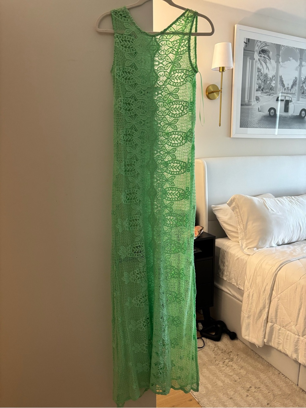 Lightweight Mint Green Crochet Maxi Dress